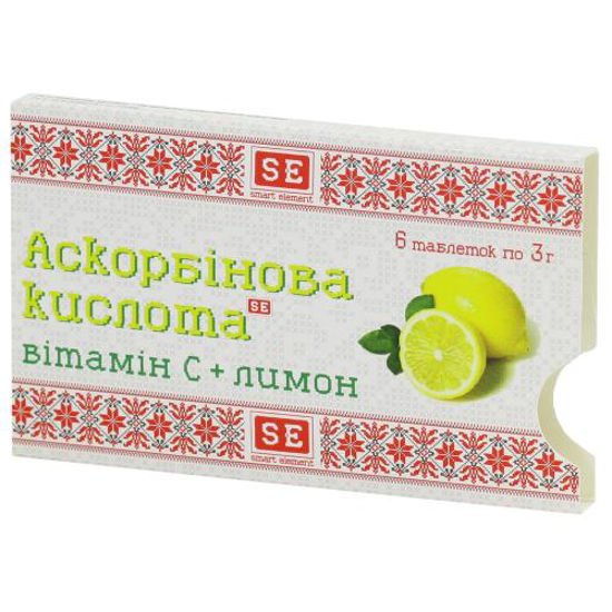 Aскорбінова кислота Лимон таблетки 3 г №6